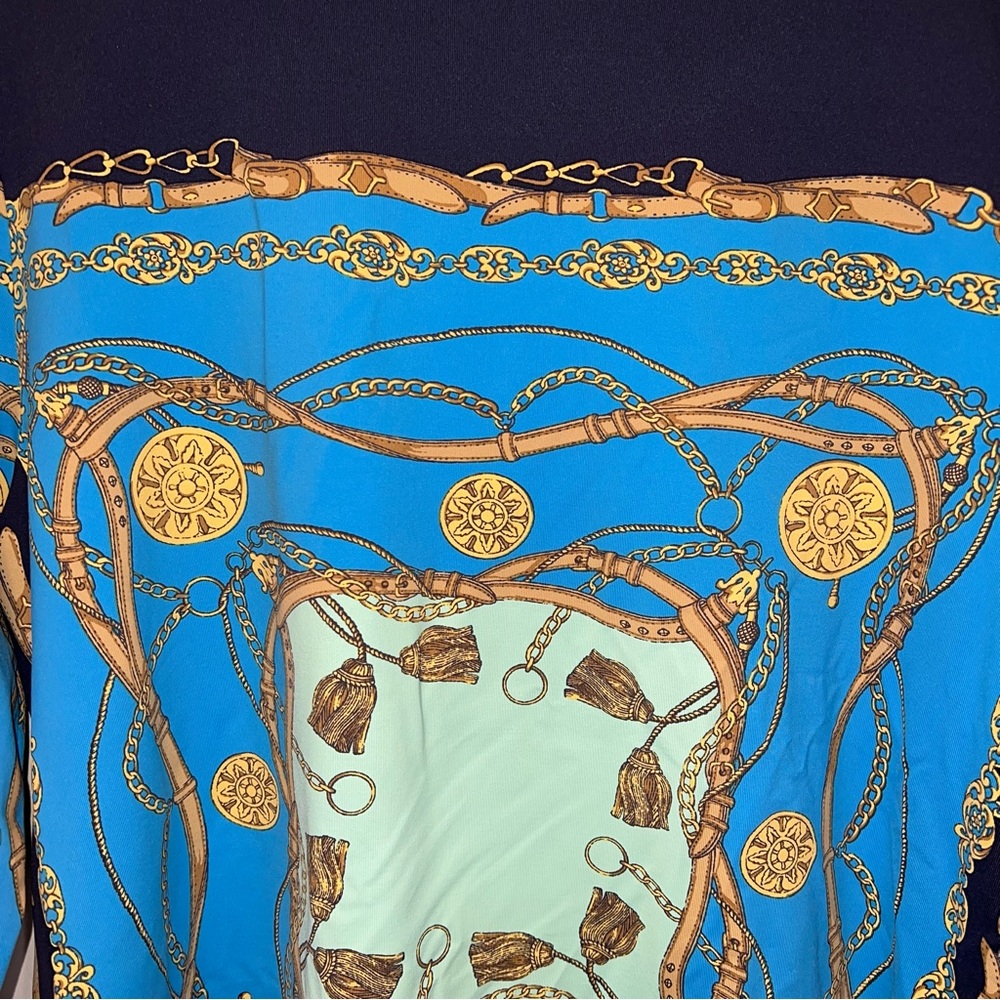 Charter Club Women’s Size XL Boat Neck Top 3/4 Sleeve Gold Treasure Design - Picture 3 of 7